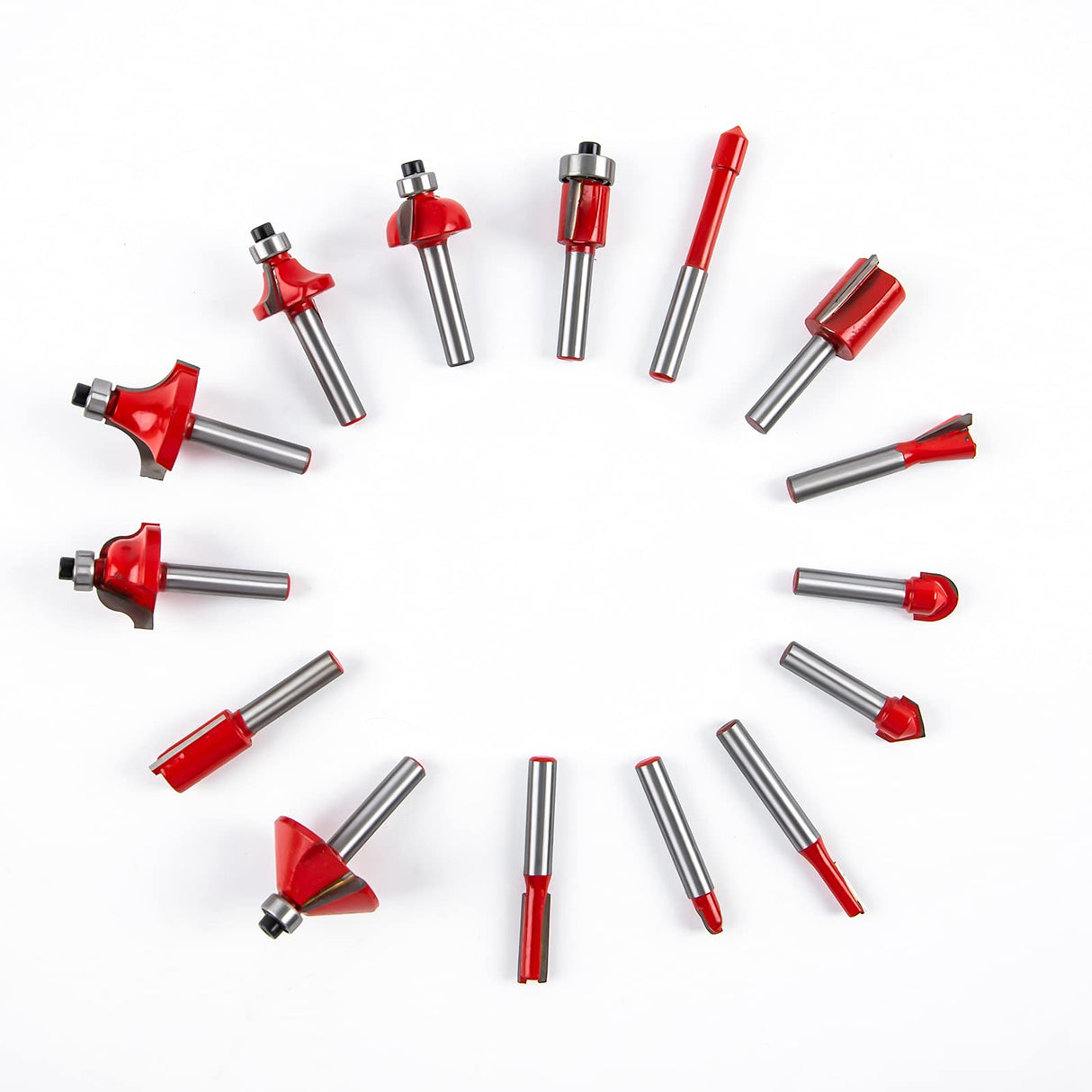 Compact Wood Router Tool 110V Electric Hand Woodworking Trimmer Palm Router kit with Gloves 15 PCS Router Bits (800W) WWahuayuan