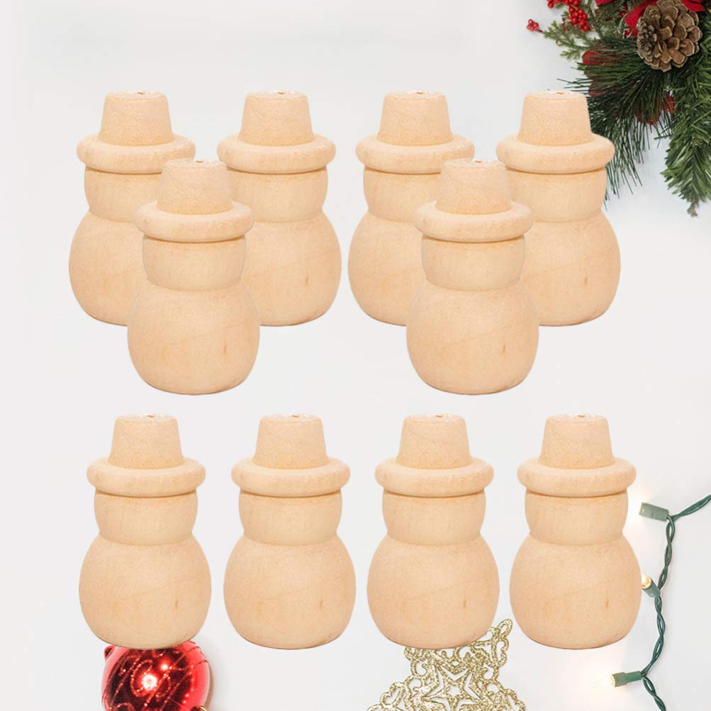 Happyyami 20 Pcs Wooden Dolls to Paint DIY Peg Doll Christmas Art for Kids Desktop Miniature Pine Tree Snowman Figurines Unfinished Peg Wooden Happyyami