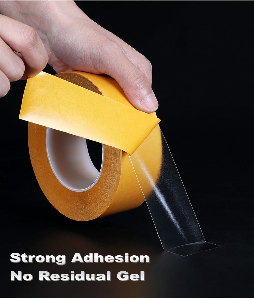 Ultra-Thin Clear Double Sided Tape Heavy Duty 2-Inch x 50 Feet Two Sides Strong Stick Mounting Adhesive Tape for Arts & Crafts, Fix Carpet, Women ANGKEEL