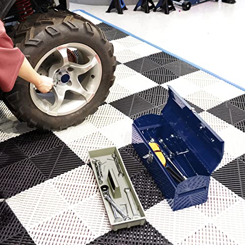 TCE ATB101U Torin 19" Hip Roof Style Portable Steel Tool Box with Metal Latch Closure and Removable Storage Tray, Blue TCE