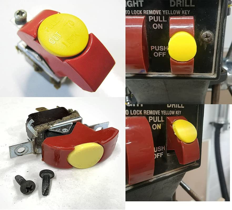 Yellow Safety Switch Key Compatible with Craftsman Radial Arm Jointer Band Drill Sears Table Saw, Sander, Band Saw, Drill Press Parts- Oval auaurly