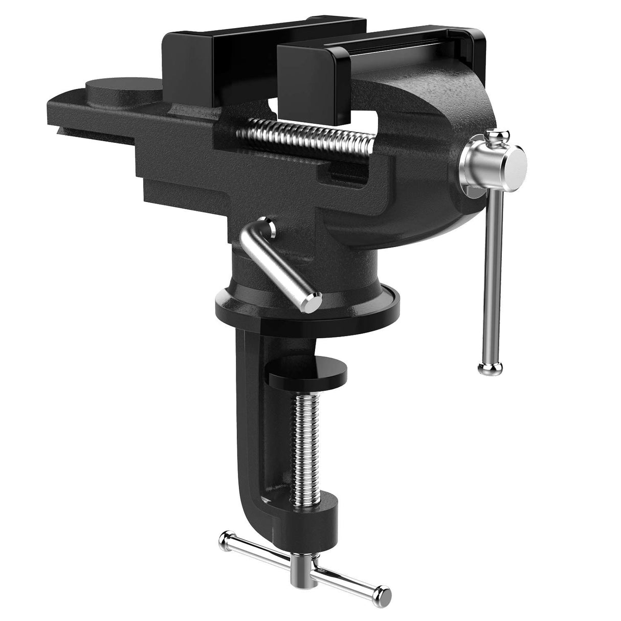 Nuovoware Table Vise 3 Inch, 360Β° Swivel Base Universal Home Vise Portable Bench Clamp, Clamp-on Vise Bench Clamps Fixed Tool for Woodworking, Nuovoware