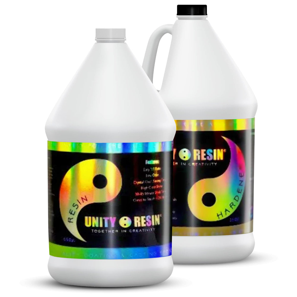 UNITY RESIN- Premium 1 Gallon Epoxy Resin, Crystal Clear & Low Bubbles, Non-Yellow UV Protection with HALS, Versatile & Easy-to-Use 1:1, Coating & Unity Resin