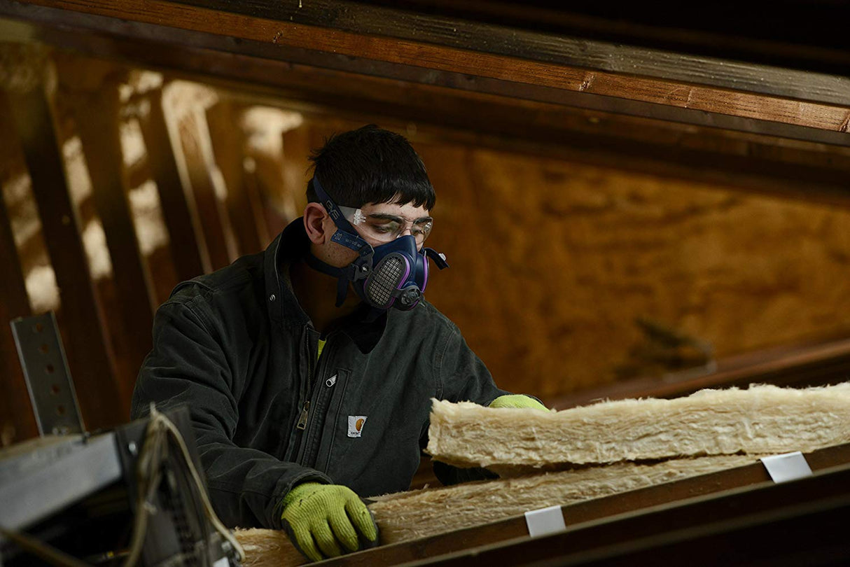 GVS Elipse P100 Dust Half Mask Respirator with replaceable and reusable filters included, Blue GVS