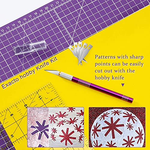 Nicecho Rotary Cutter Set,Sewing Quilting Supplies,45mm Fabric Cutters,A3 Cutting Mat for Sewing,Acrylic Rulers,Scissors,Exacto Knife,Clips,Beginners Nicecho