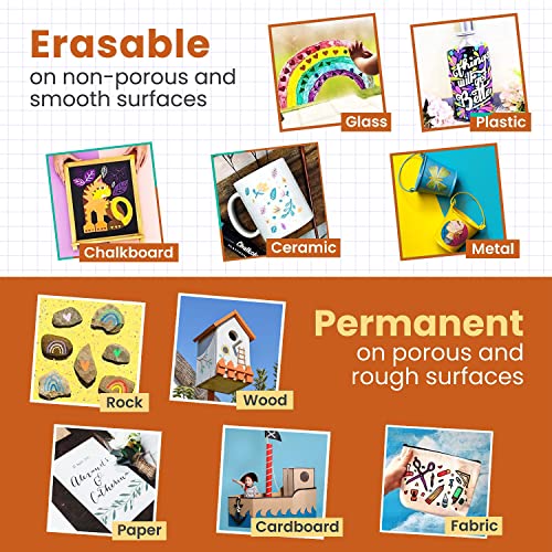 Extra Fine Tip Metallic Chalk Markers (10 Pack, 1mm) Liquid Chalk Pens - For Blackboards, Chalkboard, Bistro Menu, Window - Wet Wipe Erasable Chalkola