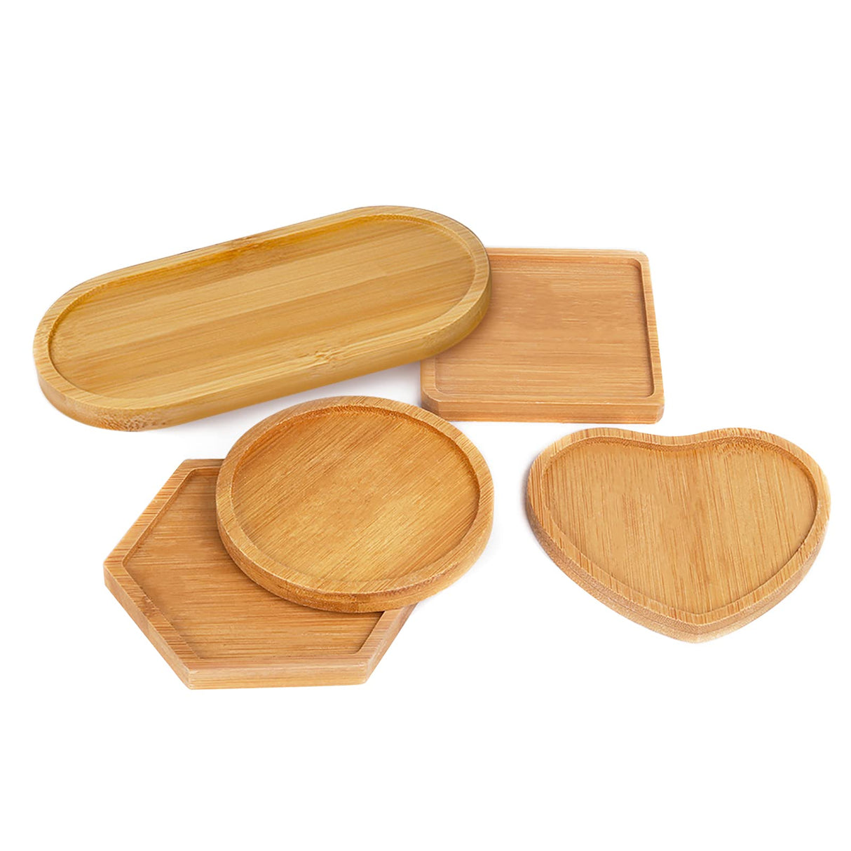 DIY Mosaic Bamboo Coasters, Blank Base Trays, Drinking Cup Coaster, Plant Coaster, Art Plate (6 Pack, Mosaic Tiles not Included) FKYzixeh