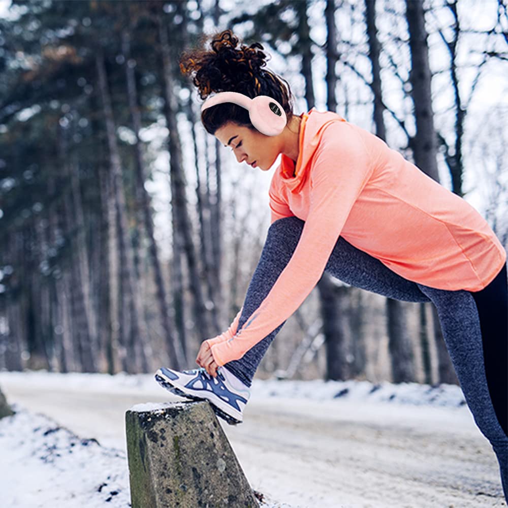 Acuvar Wireless Bluetooth 5.0 Rechargeable Over The Ear Headphone Earmuffs with Extra Soft and Warm Fabric, Microphone, Powerful Surround Stereo Bass Acuvar