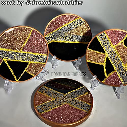 ResinWorld 4 Pack 4 inches Round Coaster Molds, Thick Coaster Silicone Molds for Resin Casting, Geode Agate Silicone Coaster Epoxy Casting Mold ResinWorld