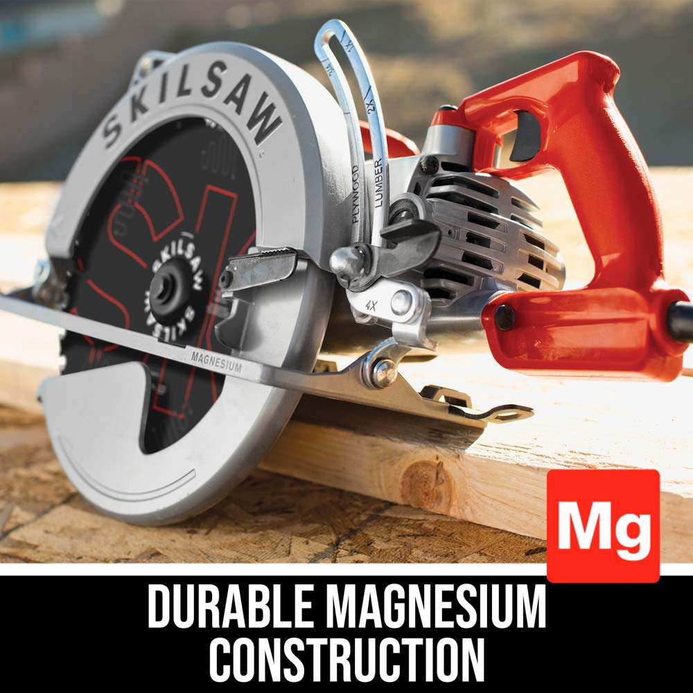 SKILSAW SPT70WM-01 15 Amp 10-1/4" Magnesium SAWSQUATCH Worm Drive Circular Saw,Silver Skil