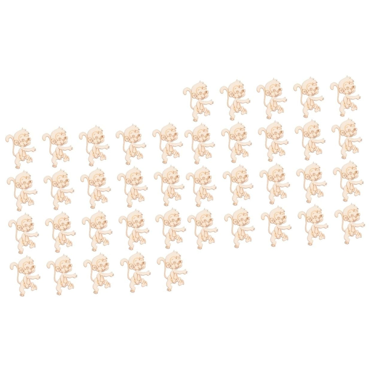 SEWACC 40 Pcs Unfinished Wood Monkey Cutout Shapes Wood Cutouts for DIY Crafts Wood Letters Crafts Dining Table Decor Desk Topper Unfinished Wooden SEWACC
