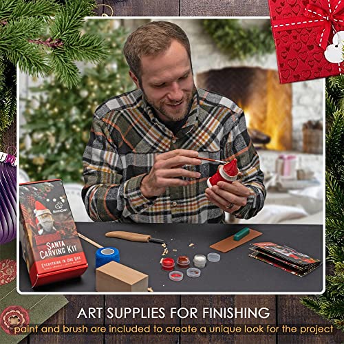 BeaverCraft DIY06 Santa Whittling Kit – Wood Carving Kit for Beginners – Wood Carving Tools Set, DIY Crafts for Adults – Woodworking Kits for BeaverCraft