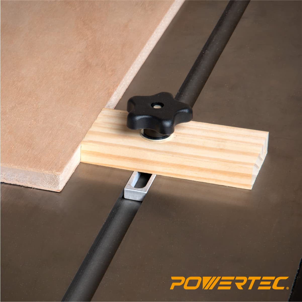 POWERTEC 71642 Miter Slot Hardware Kit (Slot Bars, Knobs, Screws, Washers) POWERTEC