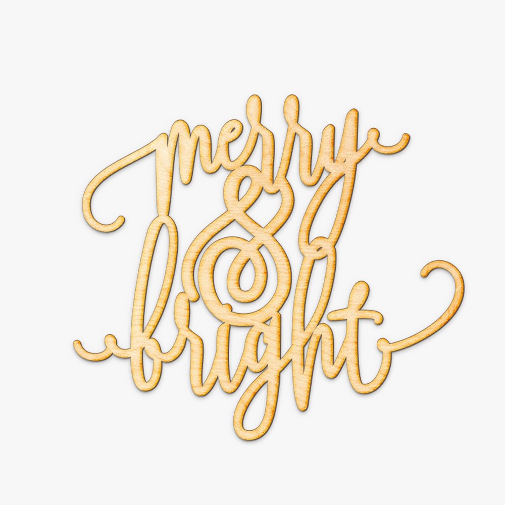 Merry and Bright Wood Sign Home Décor Wall Art Unfinished 21" x 18" Christmas Decoration Woodums