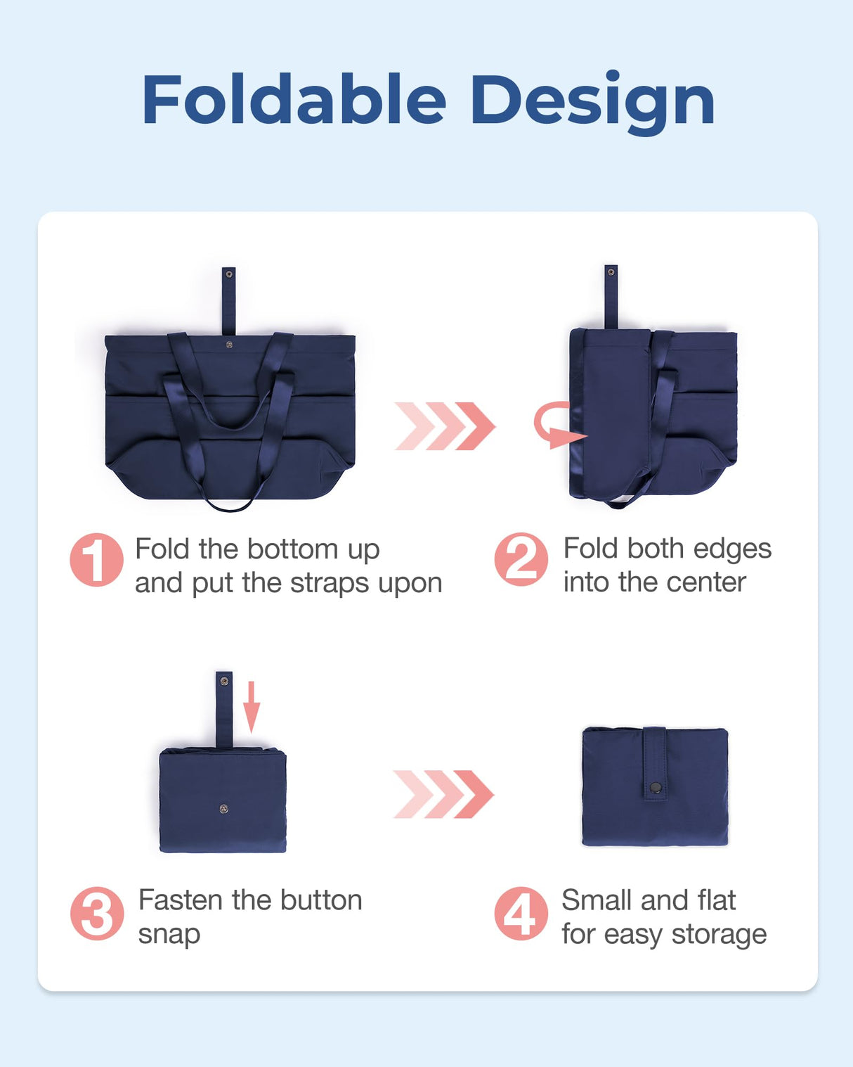 BAGSMART Tote Bag for Women, Foldable Tote Bag With Zipper Large Shoulder Bag Top Handle Handbag for Travel, Work BAGSMART