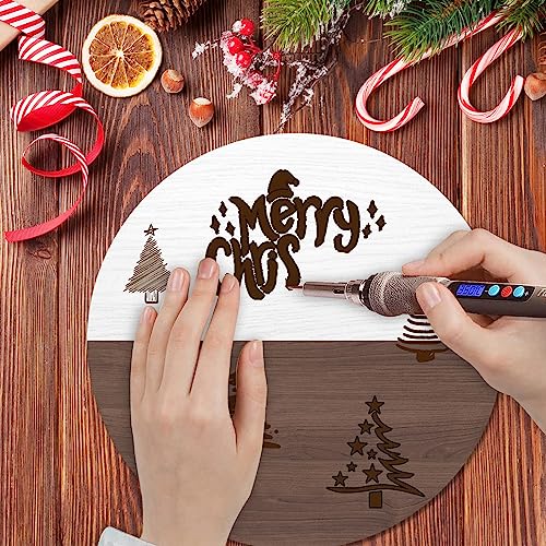 12 Inch Blank Wooden Circle Sign Unfinished Round Hanging Decorative Wood Plaque with Ropes for DIY Crafts, Door Hanger, Sign, Wood Buring, Painting, clothmile