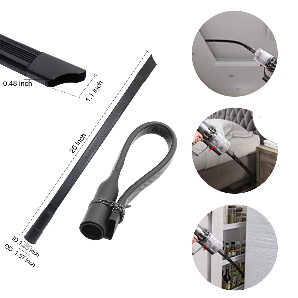 8 Pcs Household Cleaning Vacuum Cleaner Attachments for Shop Vac Accessories - 2 1/2" to 1 1/4" Vacuum Hose Adapter, 1 7/8" to 1" Adapter for Shop GIB cleaningtool