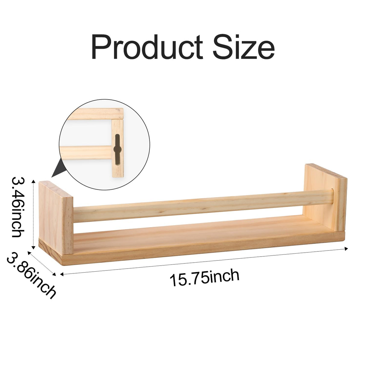 Burlywood Floating Nursery Shelves for Kids - 15.7 Inch Wall Bookshelf for Organising Toys and Décor Gneric