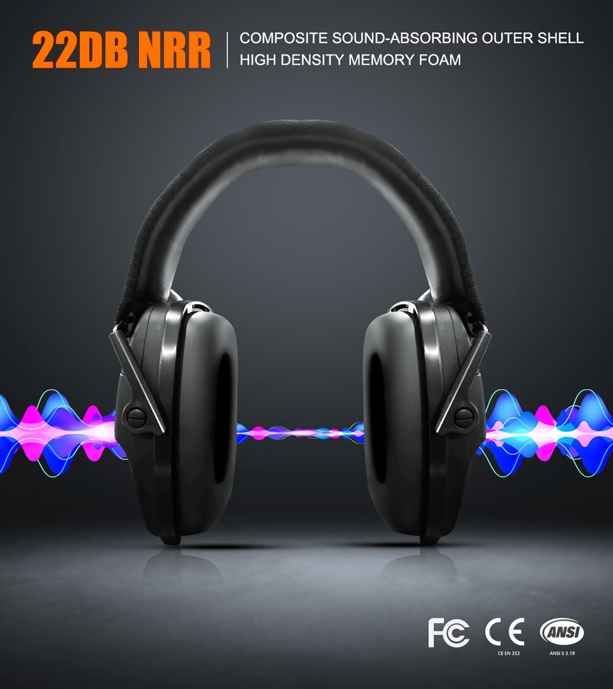 Hocazor Upgrade Bluetooth 5.4 Shooting Ear Protection with Sound Amplify Electronic Digital Safety Ear Muffs Slim Hearing Protector for Shooting Hocazor