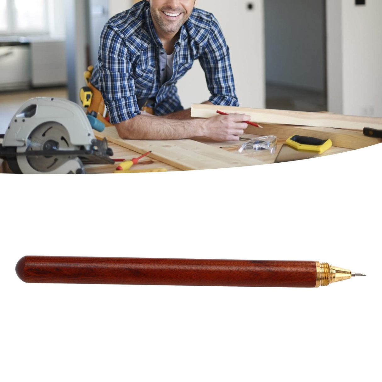 Yuecoom Marking Knife, 5Pcs Wood Brown Scribing Etching Scriber Engraving Pen Tool Set Kit for Woodworking Scribing Yuecoom