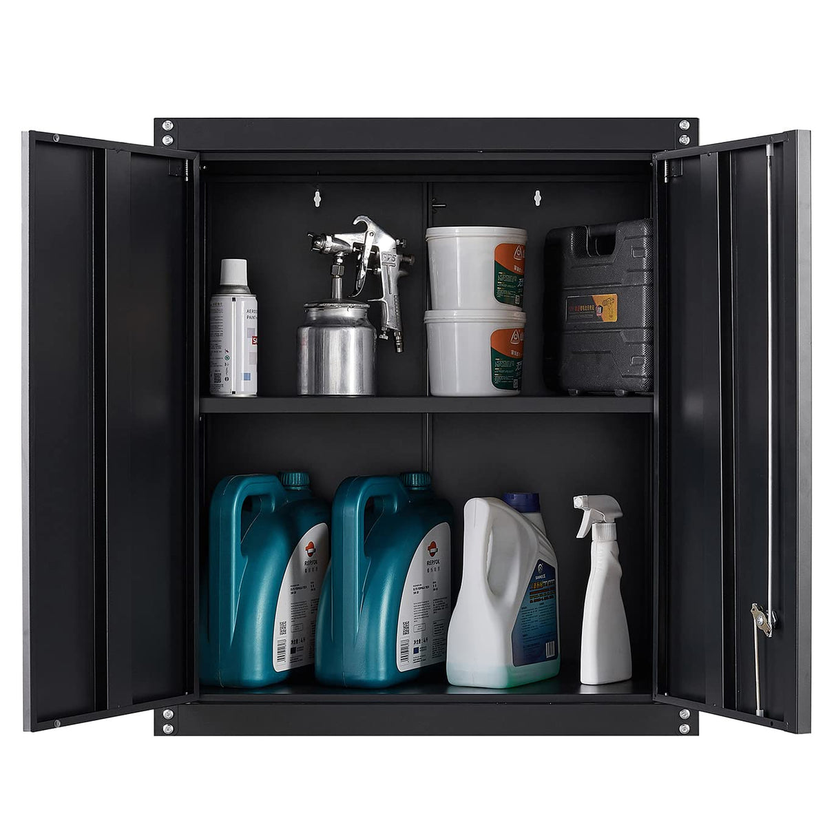 LUCYPAL Metal Wall Cabinets with Adjustable Shelve,Wall Mounted Storage Cabinet with Locking Doors,Steel Garage Storage Cabinet for LUCYPAL