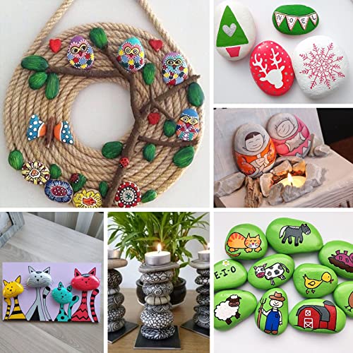 Simetufy 35 Pcs Large Painting Rocks, River Rocks for Painting, 2"-3" Flat Rocks for DIY Arts, Hand Selected Smooth Stones for DIY Crafts Simetufy