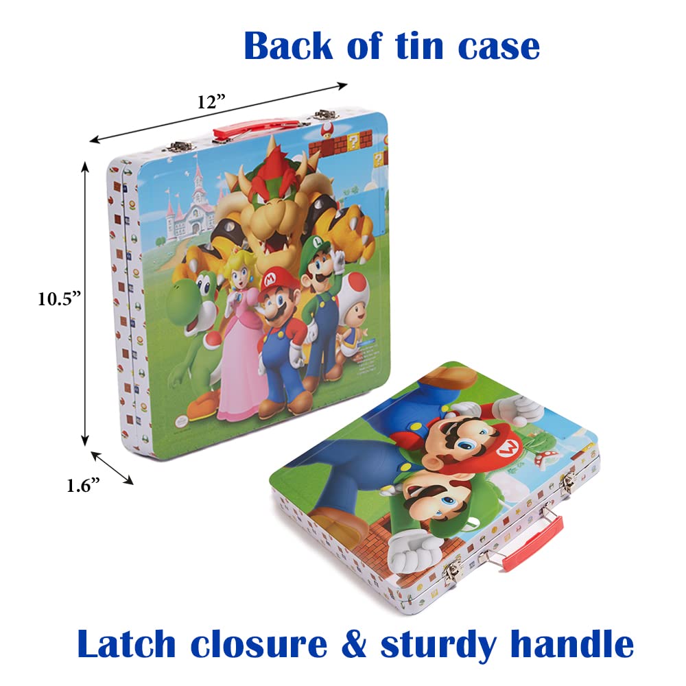 Innovative Designs Mario Brothers Super Mario Deluxe Activity Set with Carrying Tin, Coloring Sheets, Tattoos, Stickers, & Art Supplies Innovative Designs