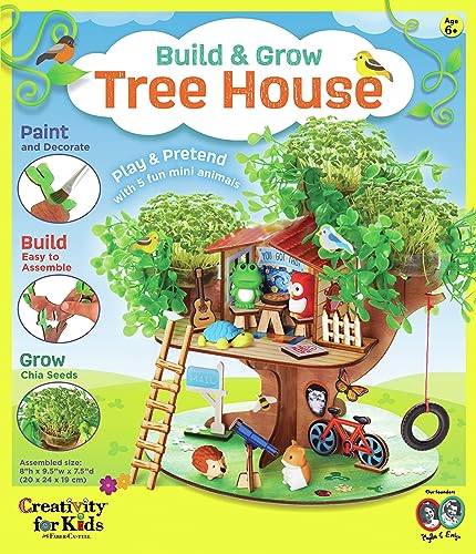 Creativity for Kids Build and Grow Tree House Craft Kit - Treehouse Playset Toy for Boys and Girls, Classic Toys for Kids Creativity for Kids