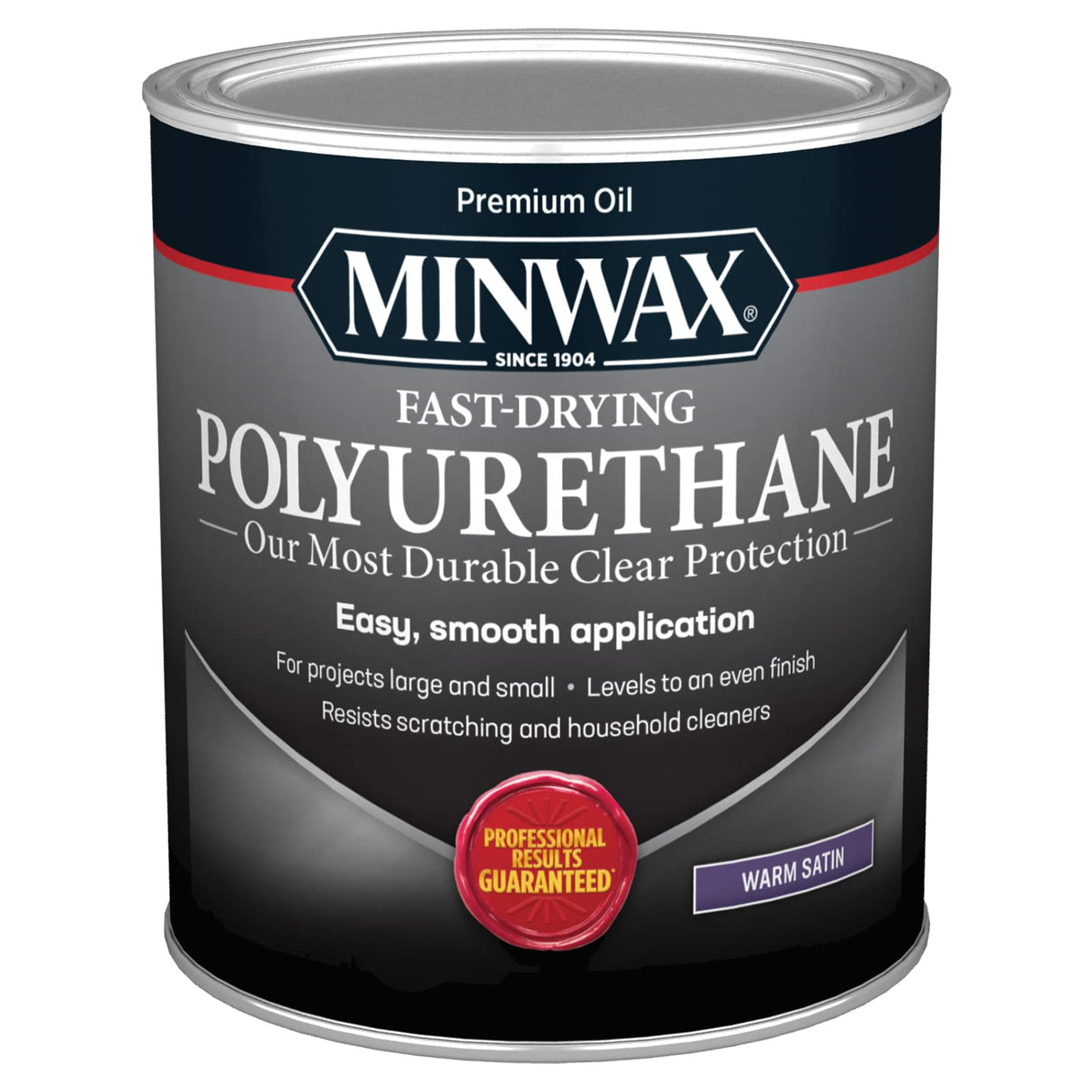 Minwax Fast Drying Polyurethane Protective Wood Finish, Warm Satin, 1 Quart Minwax