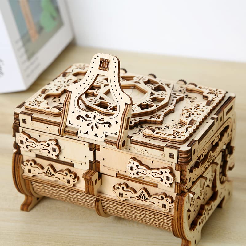 bennama 3D Wooden Puzzles Antique Box - Store Your Jewelry - DIY Gift Box, Brainteaser and Puzzle for Christmas/Birthday,Gifts for Adults and Teens bennama