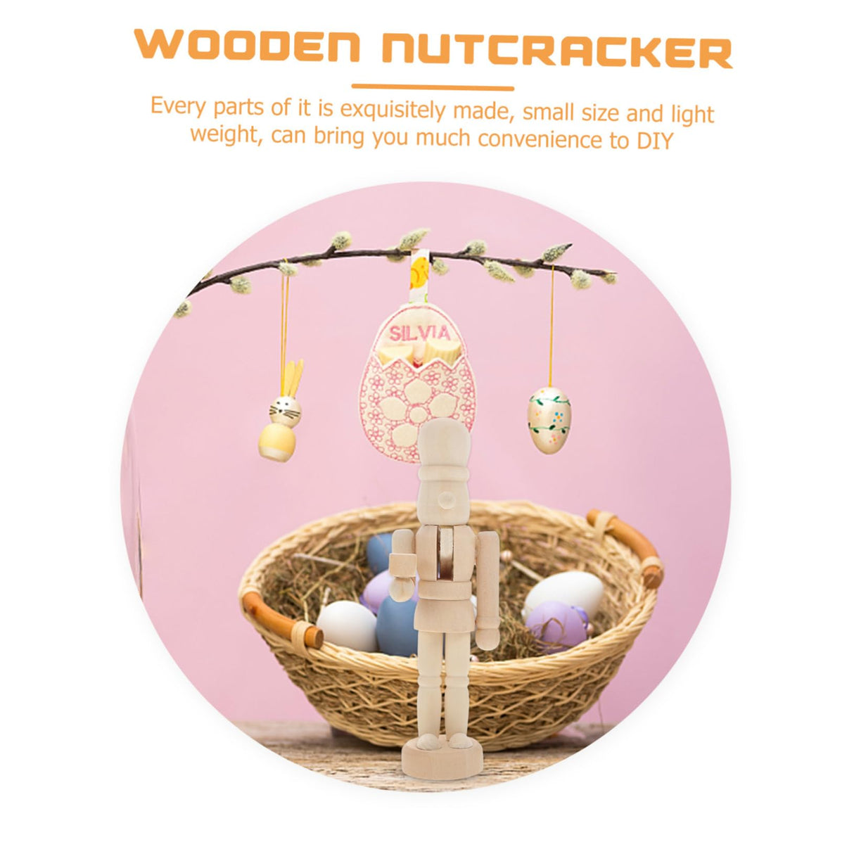 BESPORTBLE Easter Nutcrackers Wooden Soldiers Figurine Unfinished Walnut Soldier Kidult Toys Nutcracker Toy Easter Wooden Puppet Unfinished BESPORTBLE