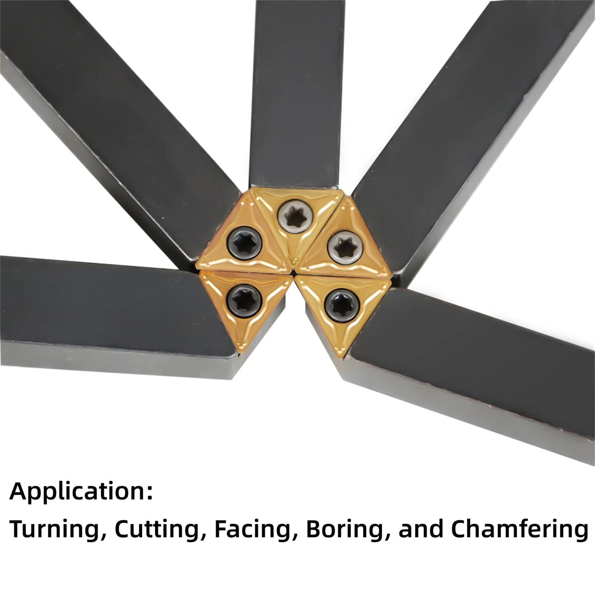 findmall 5Pcs 3/8 Inch Indexable Carbide Lathe Turning Tool Holder Metal Lathe Tools Inserts Bits with TCMT110204 Carbide Inserts findmall