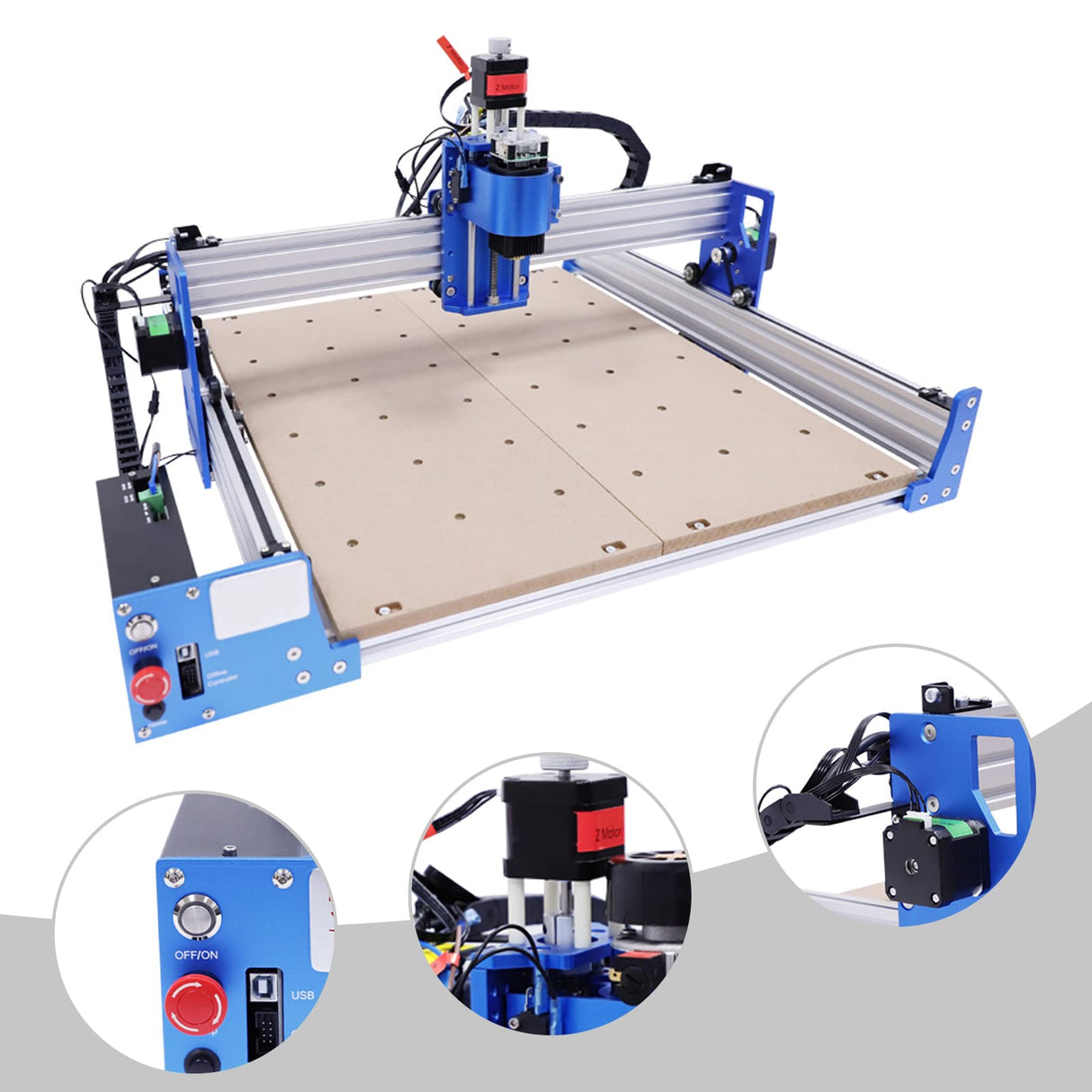 CNC Router Machine, CNC Machine Kit Pro Milling Machine, Mini DIY CNC Router Kit, Engraving Machine, for Wood Metal Acrylic MDF Carving Arts Crafts InSyoForeverEC