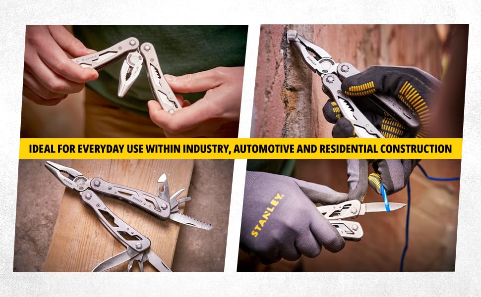 STANLEY Multitool, 12-in-1, Stainless Steel, Black Pouch (84-519K) Stanley