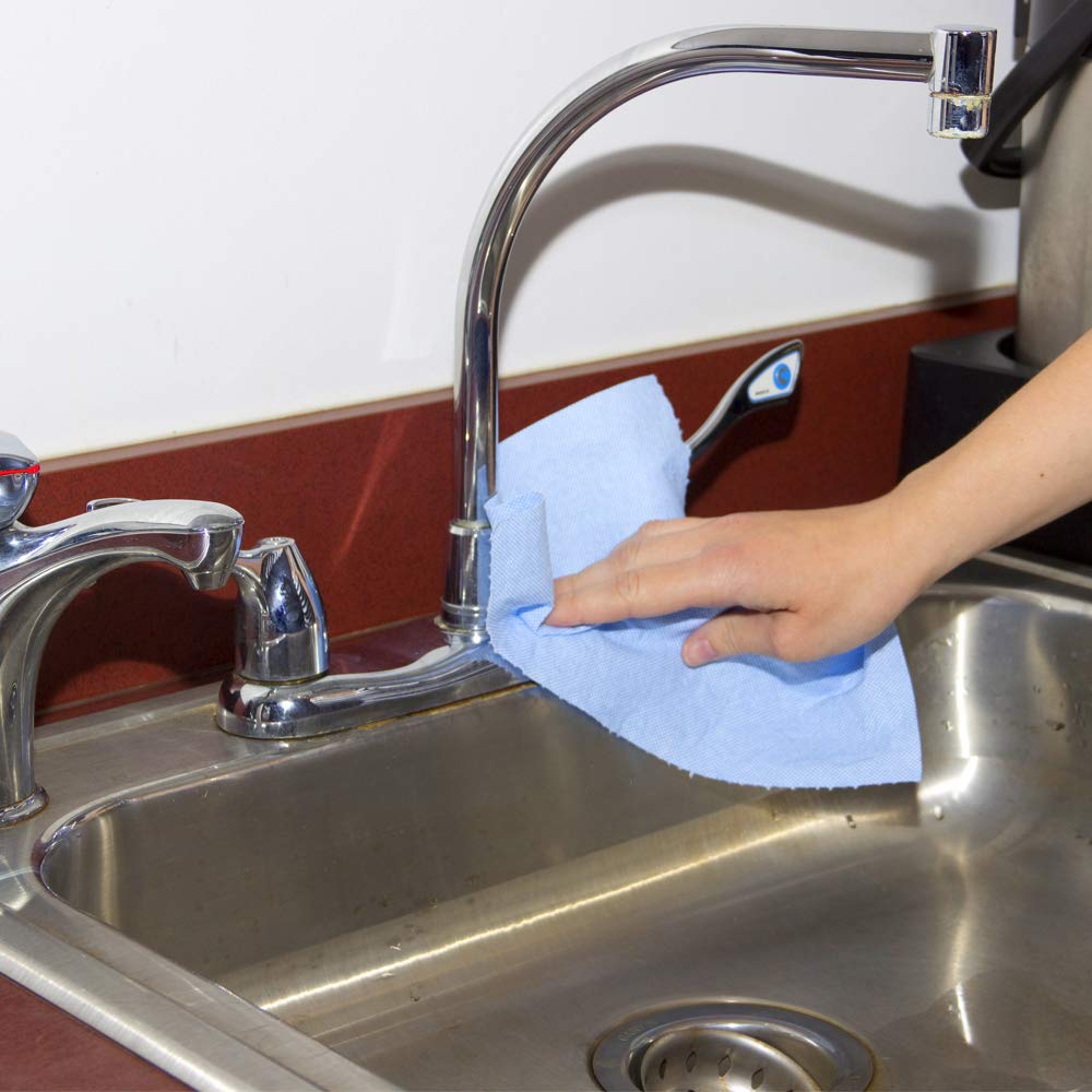 TaskBrand N-V040CGB Blue V40 Value Series Center Pull Wiper Sheets, All-Purpose Disposable Cleaning Towels, 10 x 12 Inches, Blue, Roll of 200 TaskBrand