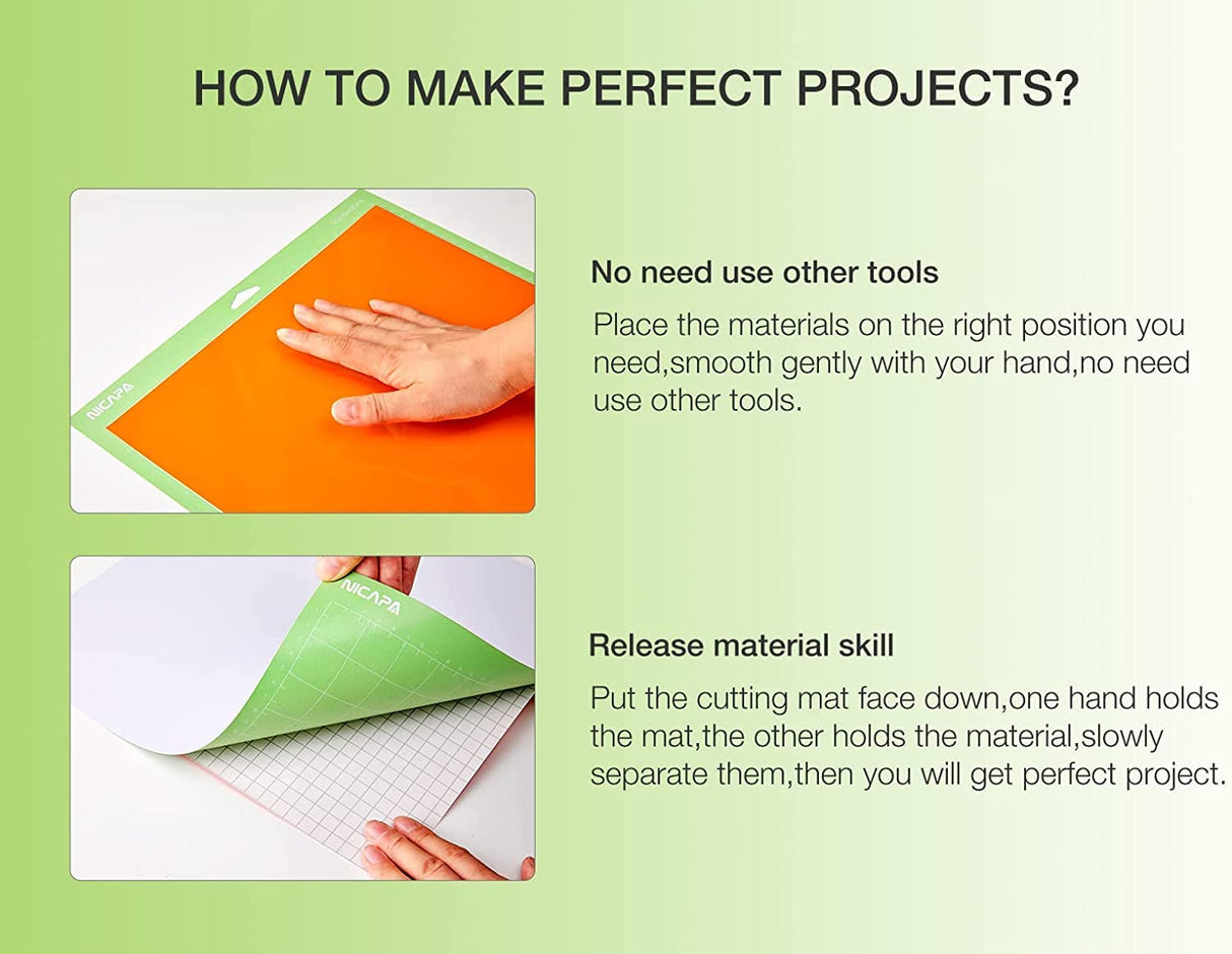 Nicapa Light Grip Cutting Mat for Cricut Maker 3/Maker/Explore 3/Air 2/Air/One (12x12 inch,3 Mats) Light Adhesive Sticky Blue Quilting Replacement NICAPA