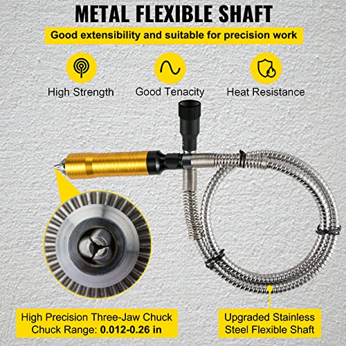 VEVOR Flex Shaft Grinder 780W Rotary Tool 500-23000RPM Rotary Carver with 1/4" 3-Jaw Chuck & Stepless Speed Foot Pedal Hanging Grinding Machine VEVOR