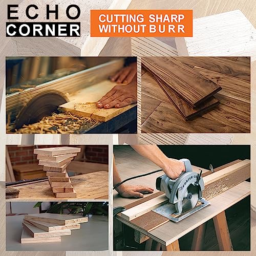 Echo Corner 6-1/2 inch Circular Saw Blade for Wood Cutting, Fast Fine Cut Fine Finish Framing Trimming Crosscut Wood Laminate Veneered Plywood MDF, Echo Corner