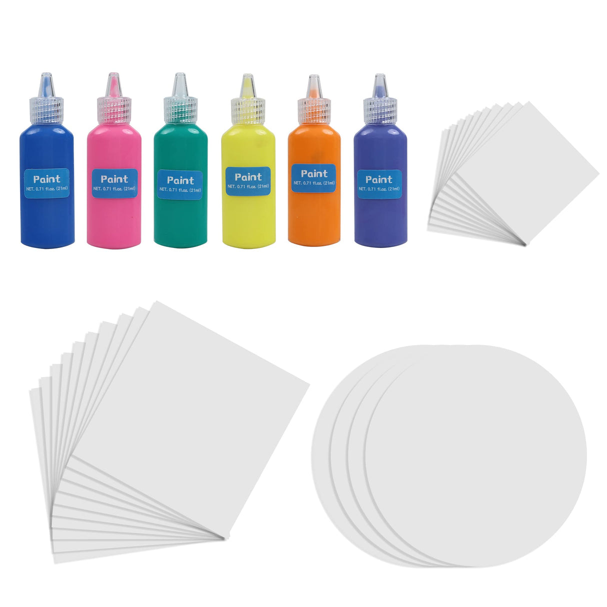 Wings Giant Spin Art Paint Refill Pack Spin Art Machine - 10 x Large Cards - 10 x Small Cards - 4 x Round Cards - 6 Bottles of Colored Paint Wings Giant
