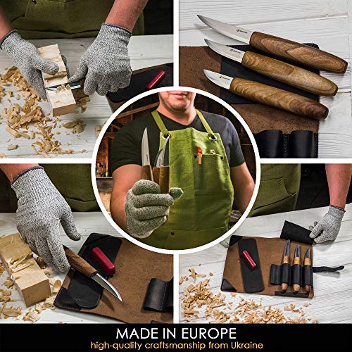 BeaverCraft Deluxe Wood Carving Tools Kit S19x - Wood Carving Knife Whittling Kit Wood Carving Whittling Knife Set with Leather Strop and Polishing BeaverCraft