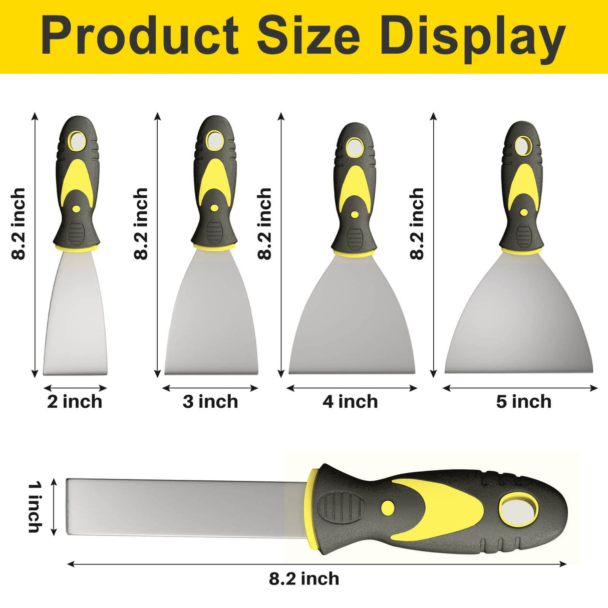 5Pcs Putty Knife, Set, 1" 2" 3" 4" 5" Scraper, Spackle Knife, Paint Scraper, Scraper Tool, No Rusting, Perfect For Repairing Drywall, Removing Rerdeim