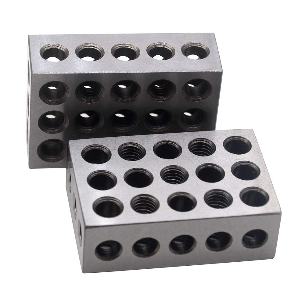 Oudtinx 1-2-3 Blocks Matched Pair Hardened Steel 23 Holes (1"x2"x3") Set Precision Machinist Milling Oudtinx
