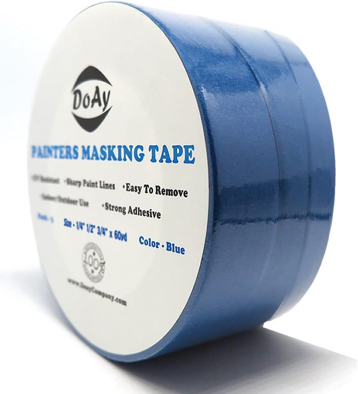 DOAY Blue Painters Tape 1/4" 1/2" 3/4" x 60 Yard - Multi Size Pack - Multi Surface Use - 3 Rolls DOAY