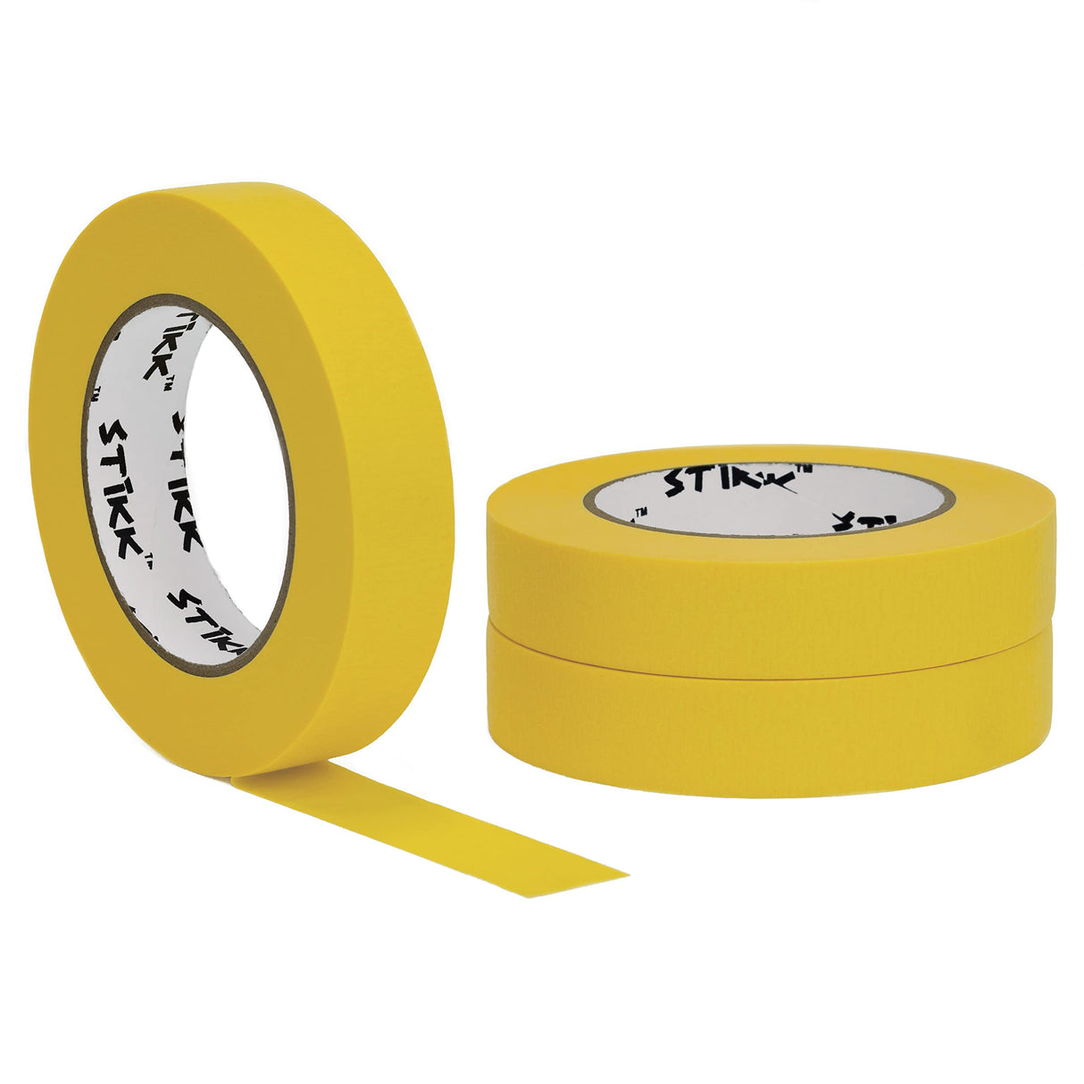 STIKK Painters Tape - 3pk Yellow Painter Tape - 1 inch x 60 Yards - Paint Tape for Painting, Edges, Trim, Ceilings - Masking Tape for DIY Paint STIKK