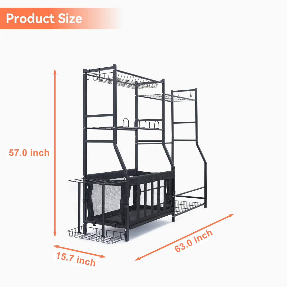 WALMANN Garage Sports Equipment Organizer, Golf Bag Stand for Garage Ball Storage Rack Indoor/Outdoor Kids Toys Storage Organizer Bins, Ball Holder WALMANN