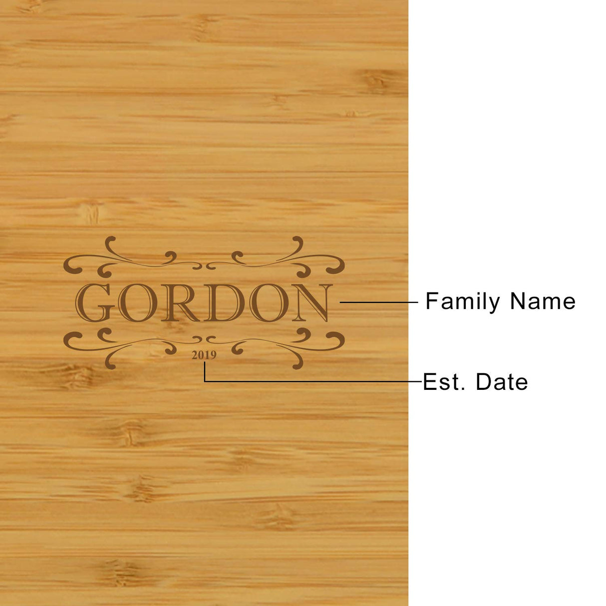 Picnic at Ascot Custom Personalized Engraved Bamboo Cutting Board for Cheese & Charcuterie with Ceramic Dish, Knife Set & Cheese Markers USA Picnic at Ascot