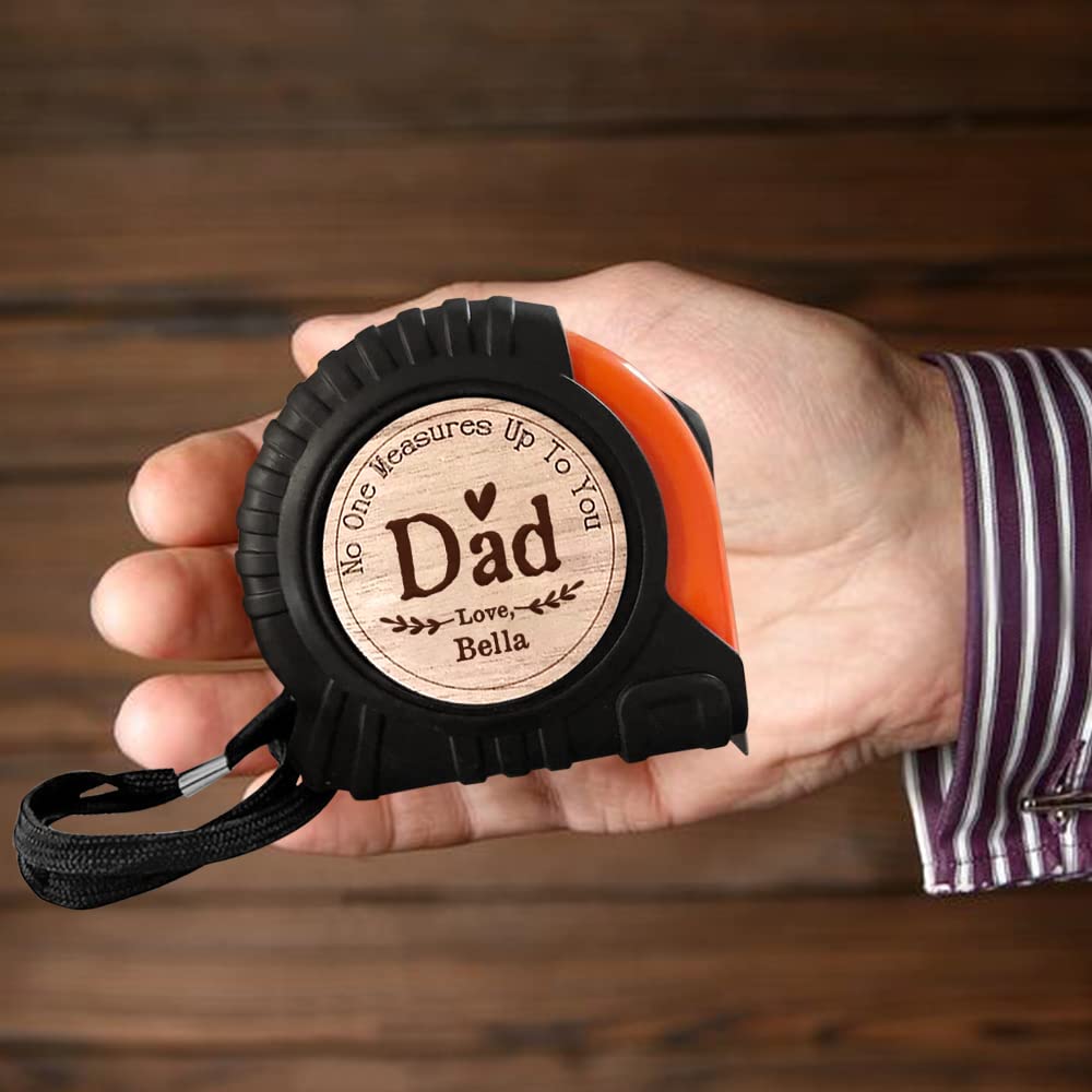 ALICESER Personalized Tape Measure for Dad, Customized Engraved Measuring Tape, Fathers Day Retractable Tape Measure Tool Gifts for Dad, No One ALICESER