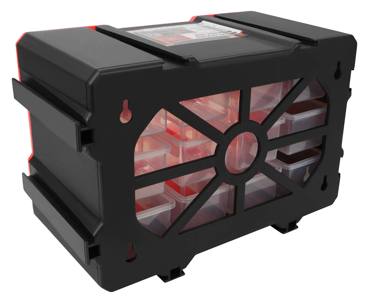 Performance Tool W5912 12-Drawer Interlocking Storage Cabinet with Ball Bearing Slides for Garage, Workshop, and Tool Organization Performance Tool