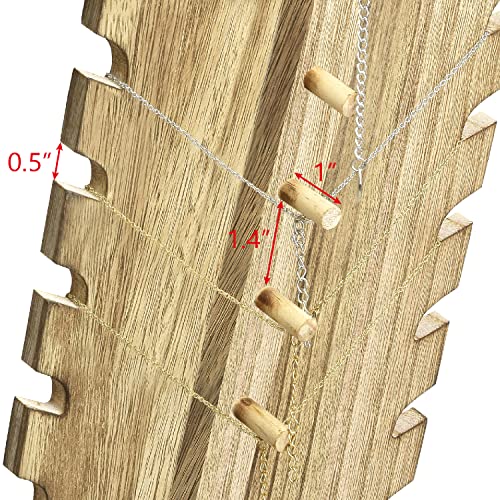 MOOCA Lightweight Wooden Necklace Display Stand - Freestanding Easel Holder for Multiple Necklaces, Oak Color MOOCA