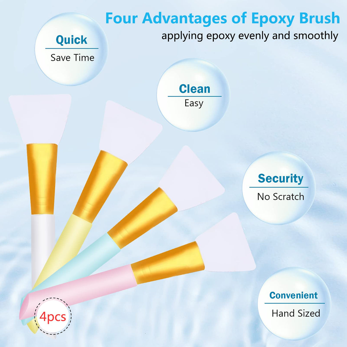 Silicon Epoxy Brushes Set for Making Epoxy Glitter Tumblers, Reusable Flexible Epoxy Application Sticks for Spreading an Even Coat of Epoxy Resin on Riomh